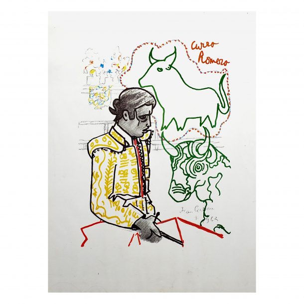 Jean Cocteau "Curro Romero"  matador espagnol  Lithographie  XX èmè