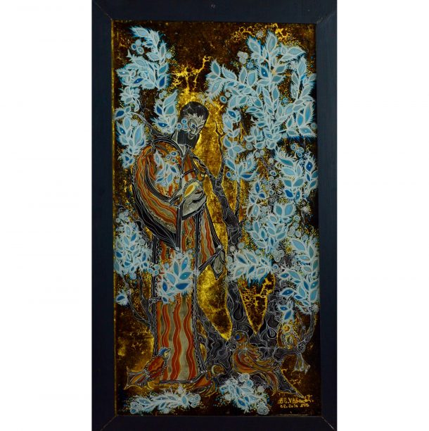 Sardet «Saint François d’Assise»  Peinture sur verre XX ème