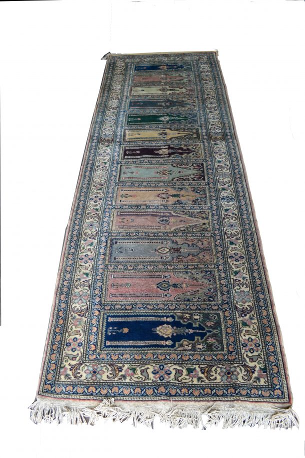Tapis ancien de couloir en laine Turquie "Kayseri"