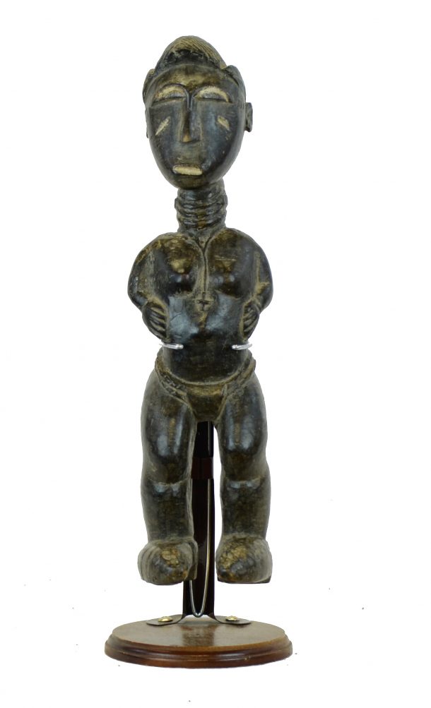 Statuette polychrome « Blolo Bla » Côte d’ivoire patine brune