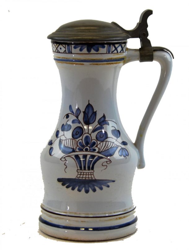 Pichet à cidre couvert en faïence XIX ème