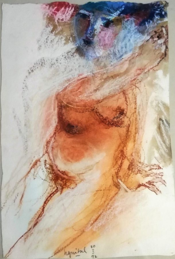 Henri GUIBAL Dessin original sur canson Nu féminin XX ème signé main