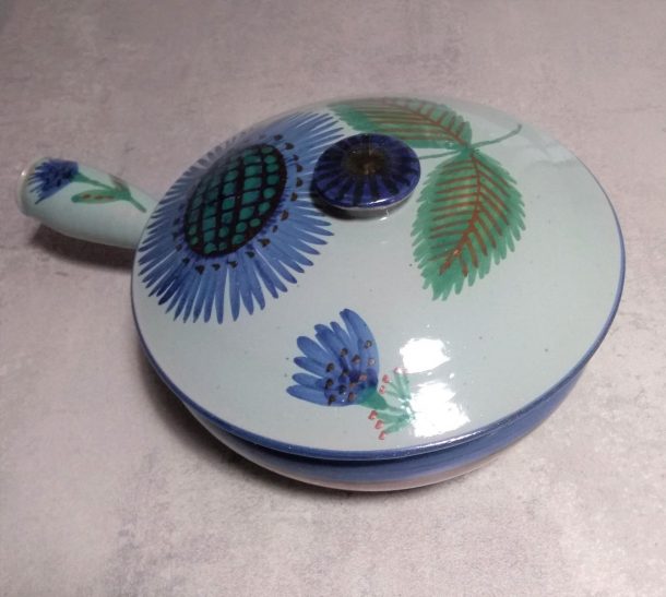 Plat de service ou poêlon en céramique émaillée de Georges CUEILLE  Saint Ceré  Années 60/66