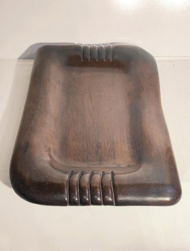 LOUIS PRODHON Surtout de table  Plateau brutaliste en ébène de macassar massif Art Deco