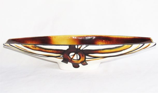 Grand plat centre de table coupe à fruits en céramique St Clément 1950/1960