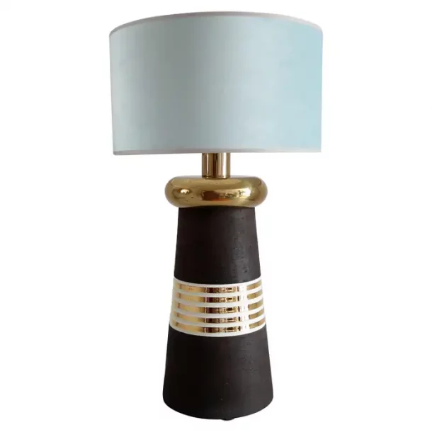 Lampes de Bureau en Céramique et laiton attribué à Bitossi pour Bergboms vers 1960s  Set de 2