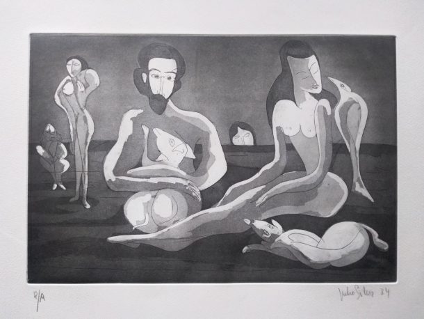 Julio Silva Gravure EA signé en bas à droite 1984