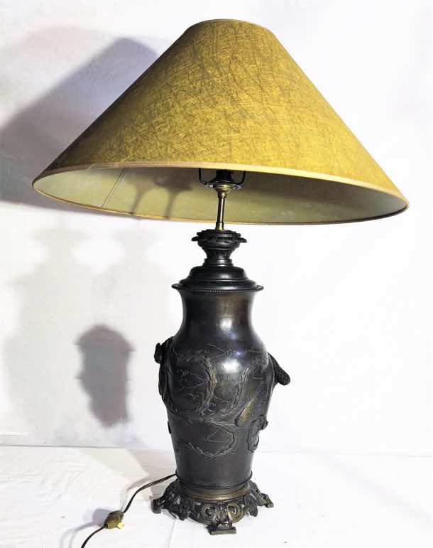 Lampe En Bronze Japon Fin Du XIXe Siècle époque impériale Meiji
