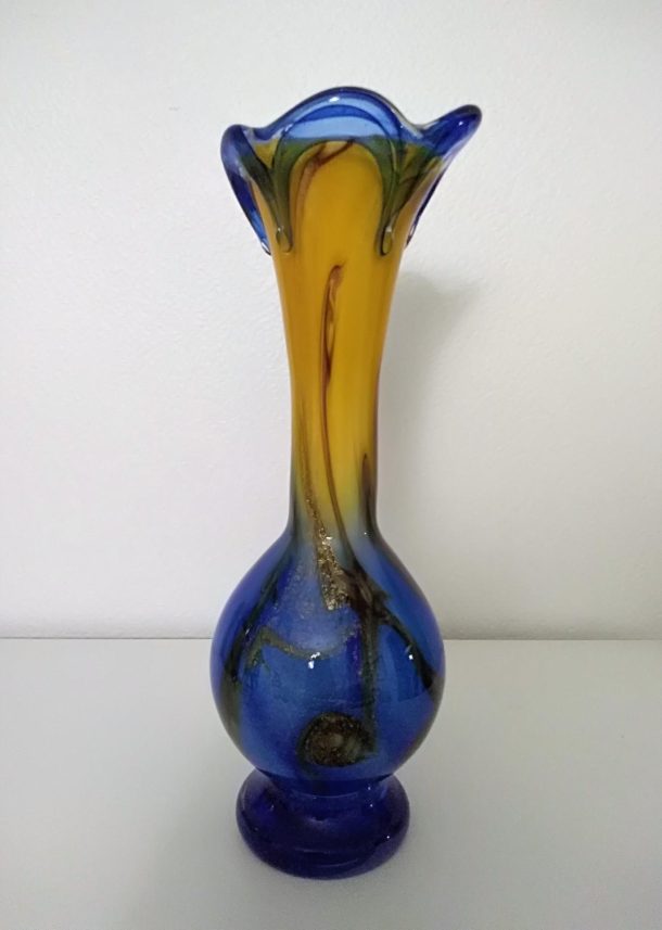 Bernard ACONITO vase soliflore en pâte de verre multicouches soufflé bouche XX ème