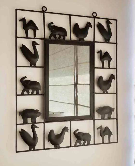 Miroir en fer forgé de l'Atelier de Marolles 1950/1959